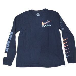 Nike Just Do It Sweatshirt Men’s L Black Speel Out Logo Pullover